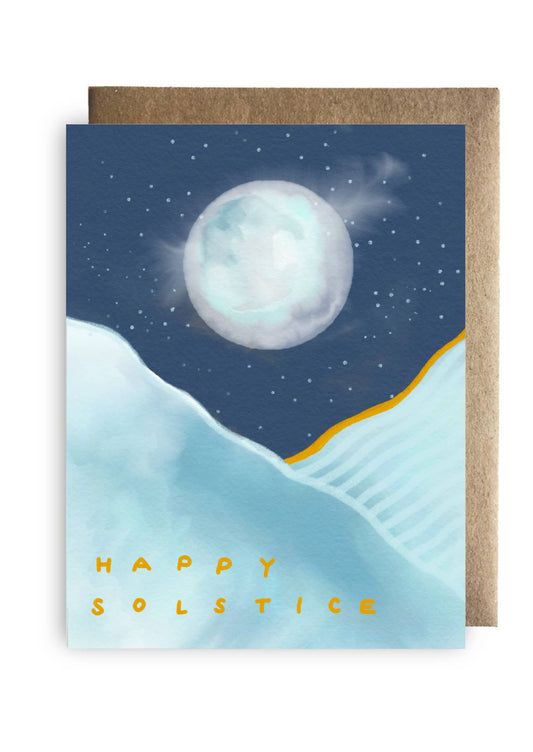 Happy Solstice Moon Card