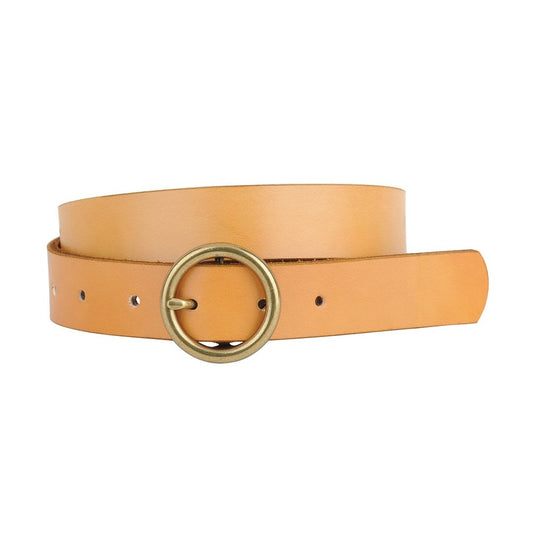 Circle Buckle Belt Camel