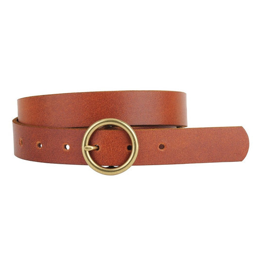 Circle Buckle Belt Brown