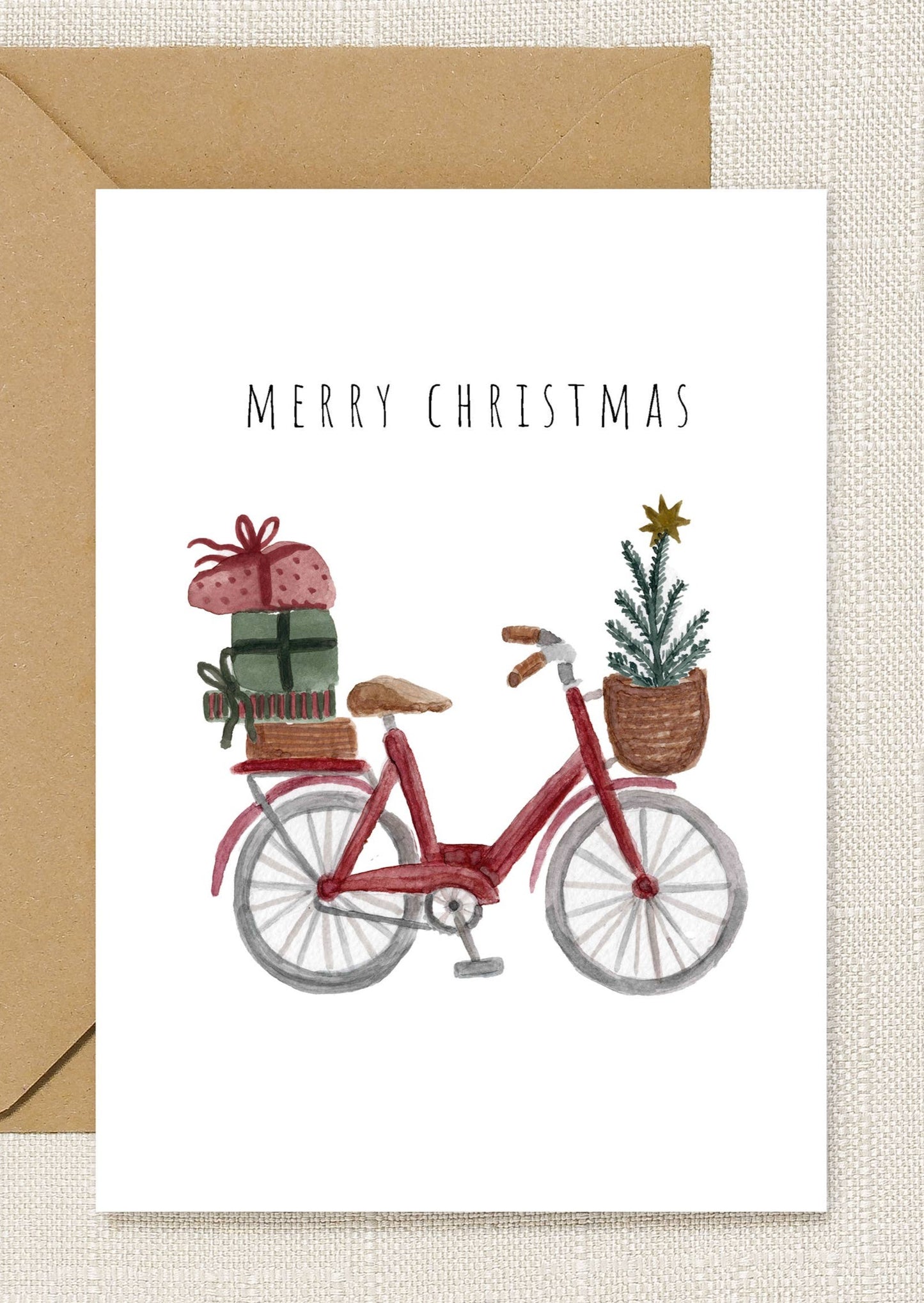 Red Bicycle Christmas Card