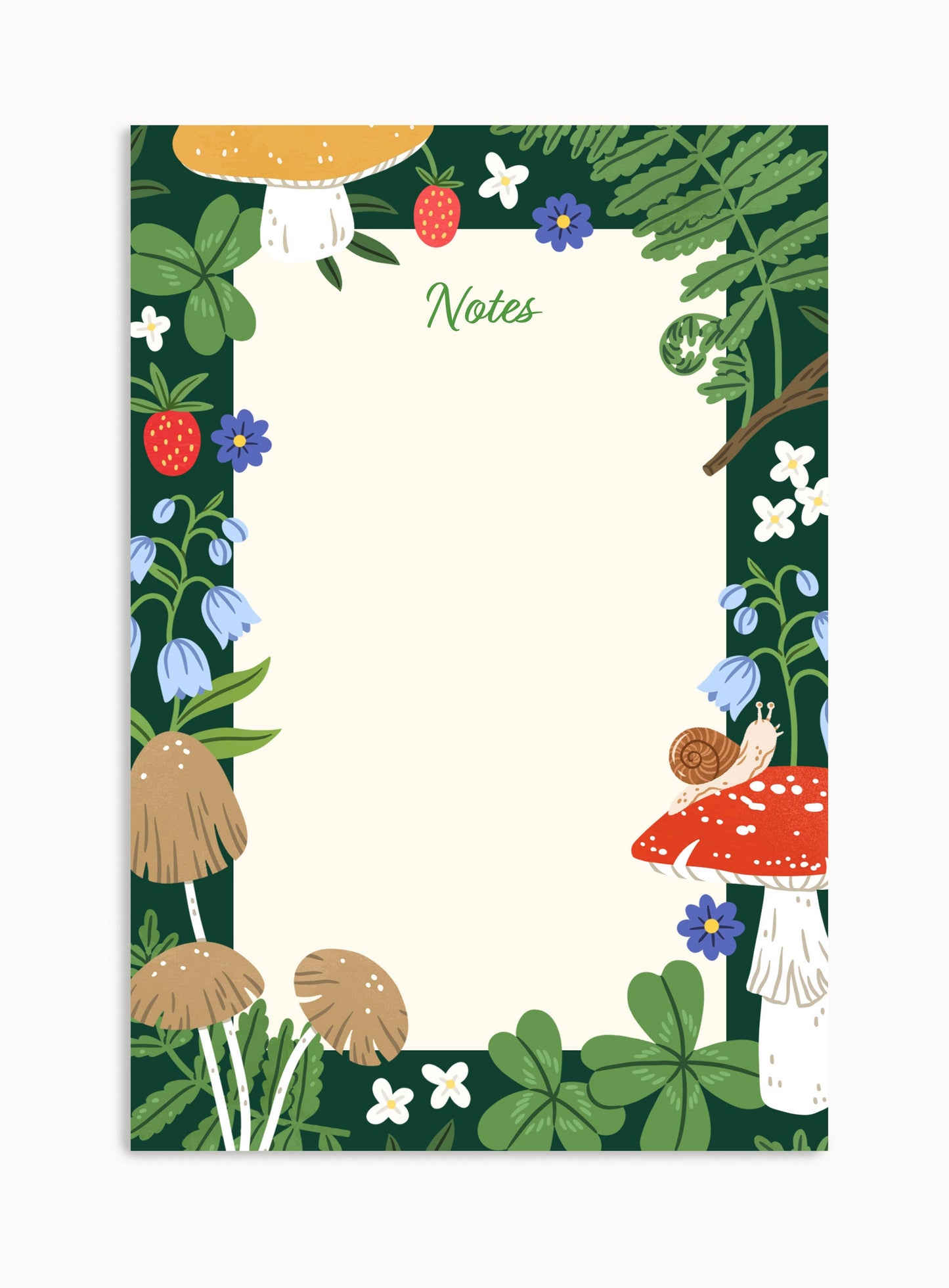 Forest + Mushrooms Notepad