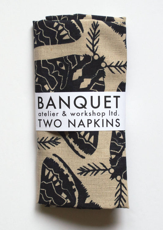 Linen Napkins | Black Moths
