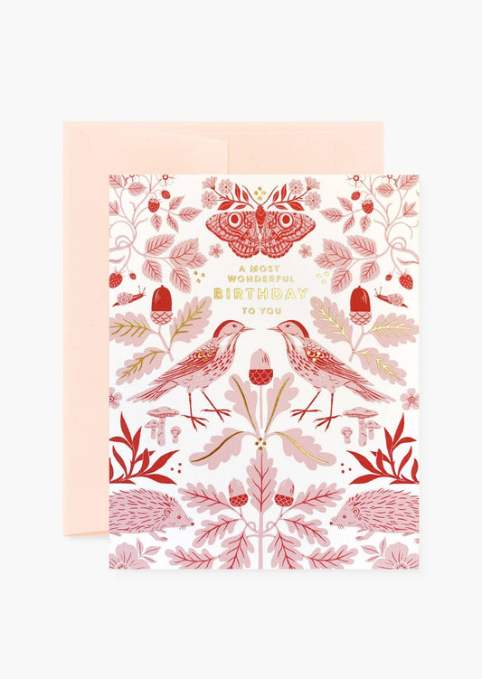 Flora & Fauna Birthday Card