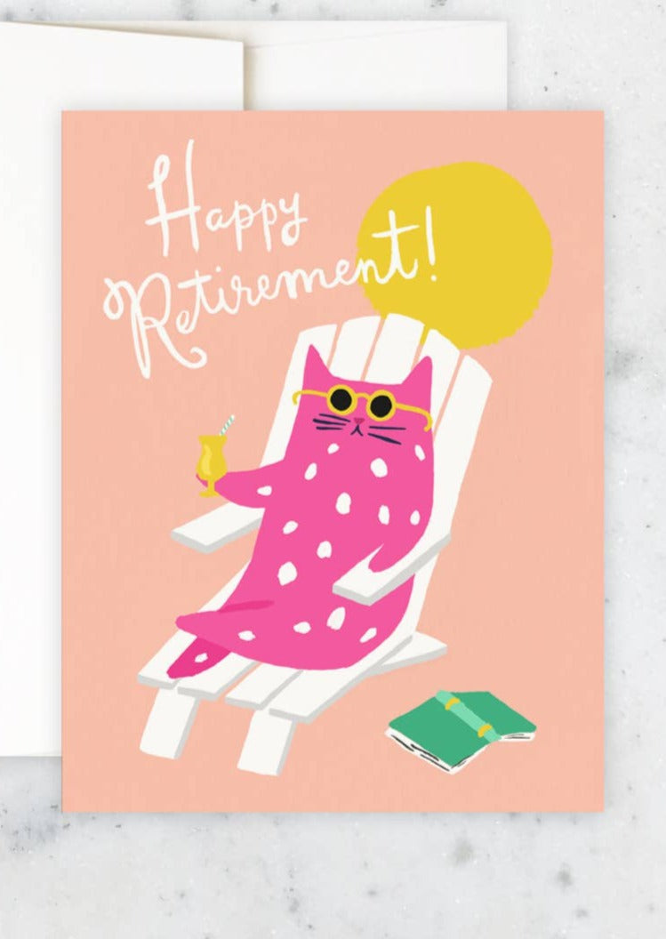 Kitty Lounge Retirement Card