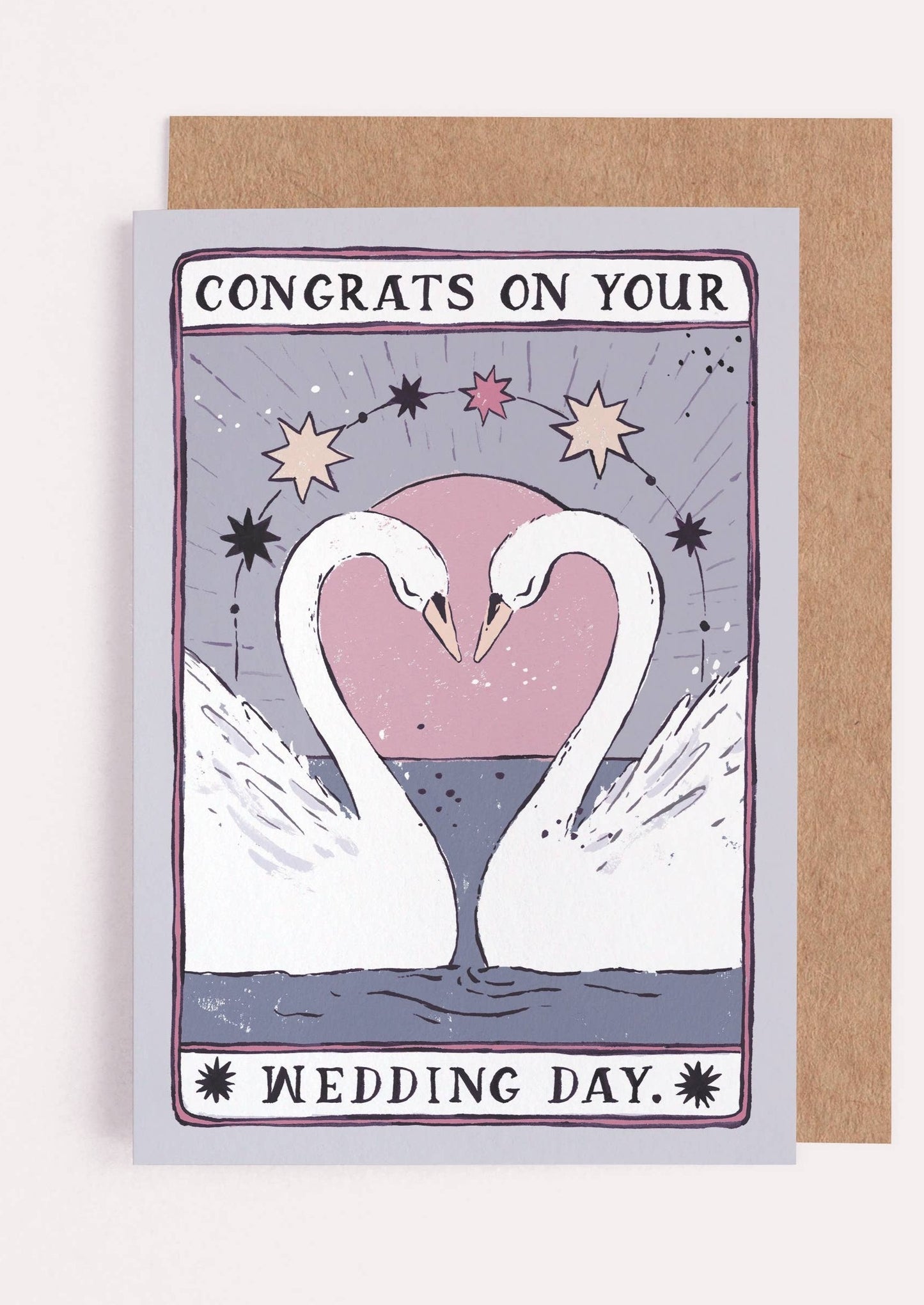 Swans Tarot Wedding Card