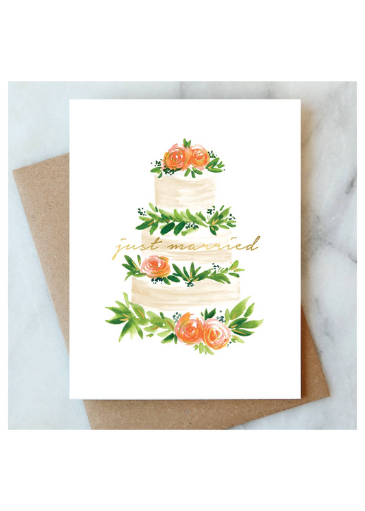 Just	Married Cake Card