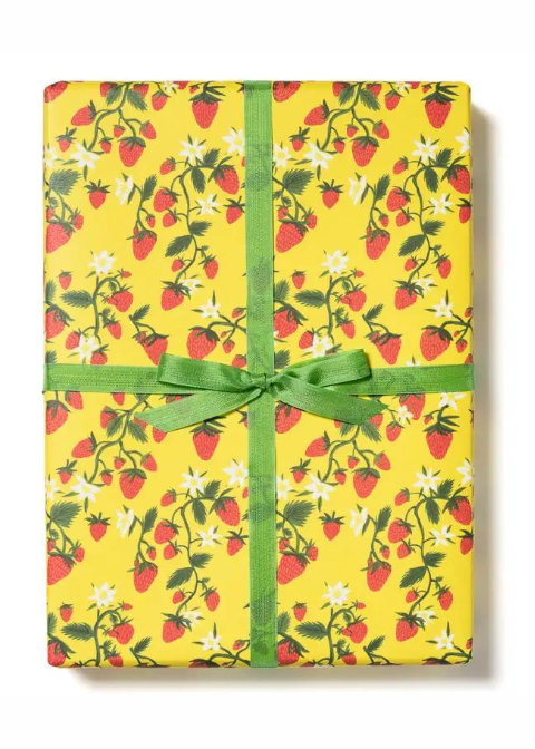Strawberry Patch Rolled Gift Wrap