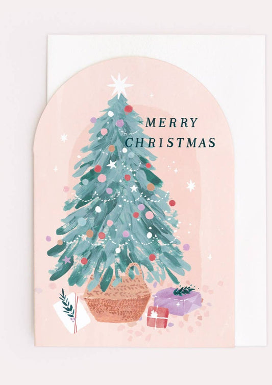Tree in Basket Christmas Card