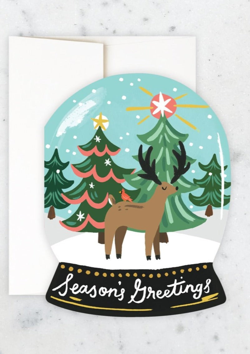 Snow Globe Season's Greetings Card