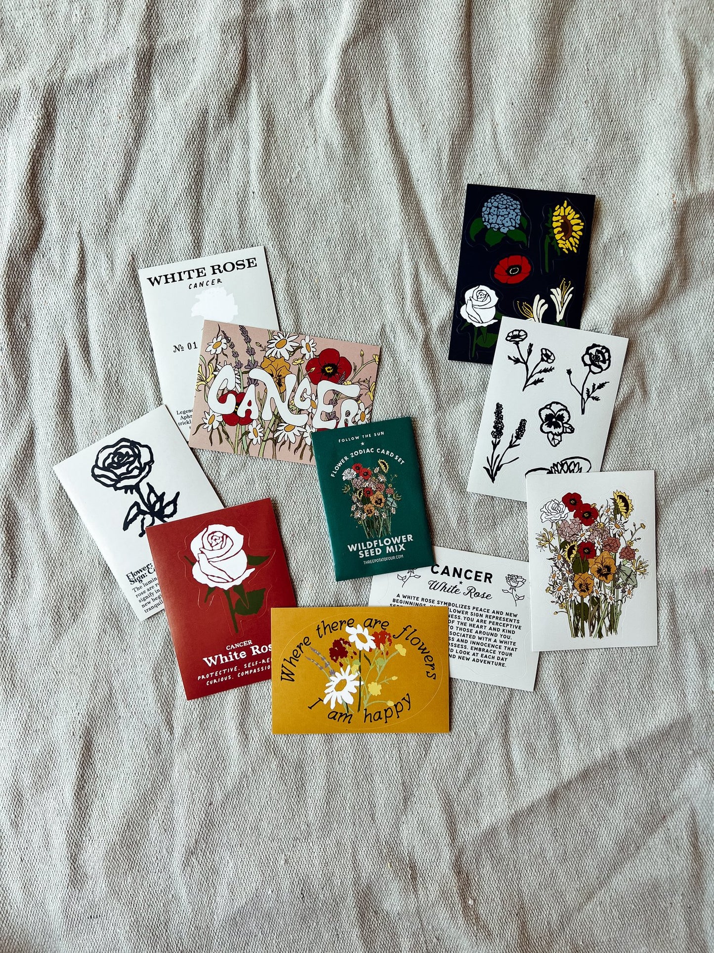 Flower Zodiac Card Pack Set