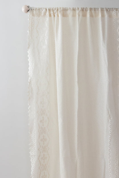 Cream Lace Curtain Panel