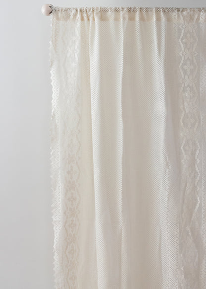 Cream Lace Curtain Panel