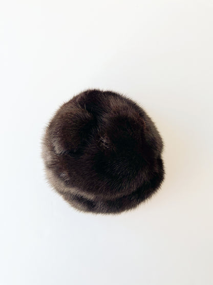 Black Fur Pom Hat