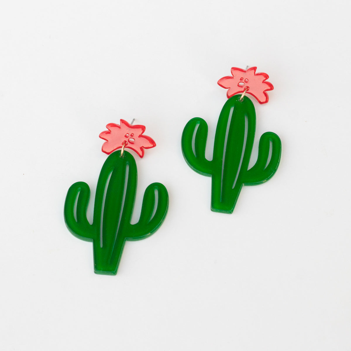 Acrylic Cactus Earrings