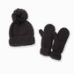 Knit Pom Pom Hat in Black