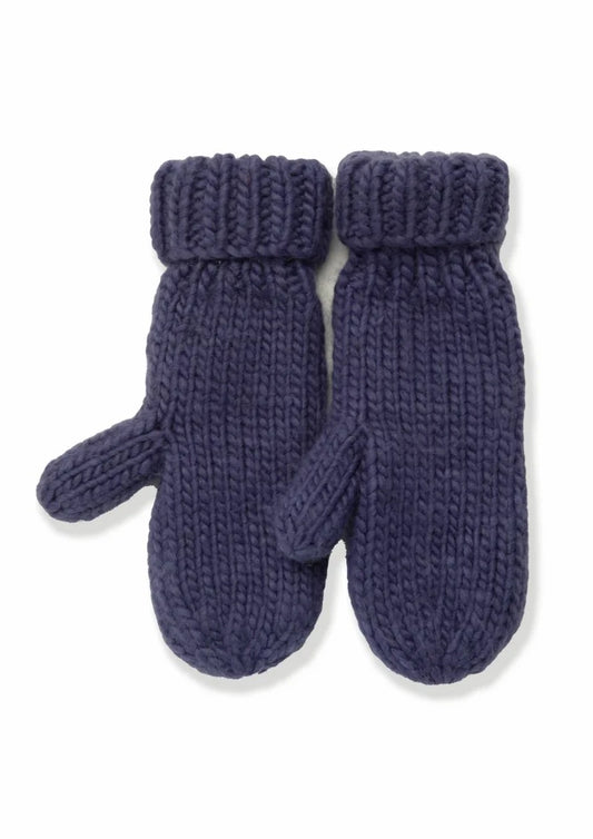 Knit Mittens in Midnight Blue