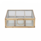 Three Compartment Brass and Glass Box