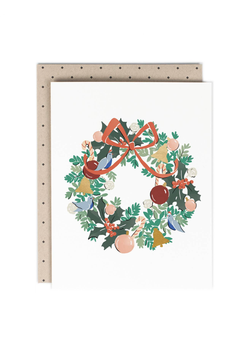 Blue Bird Wreath Holiday Card