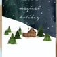Snowy Cabin Holiday Card