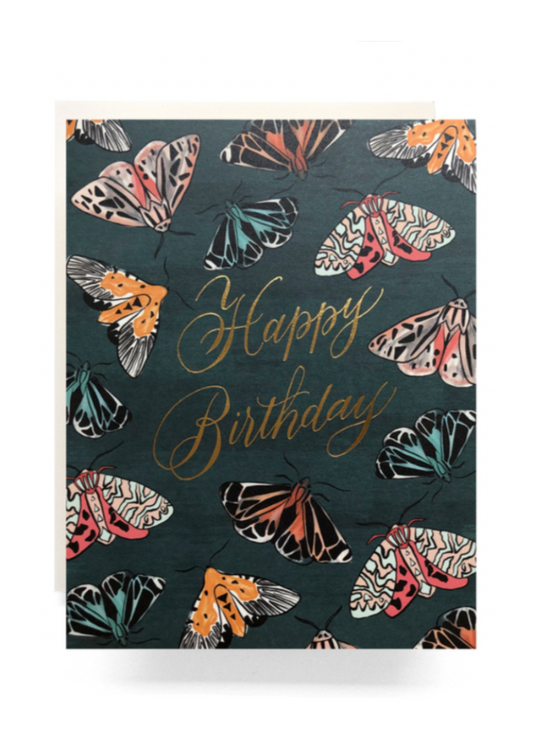 Emerald Moth Birthday Card