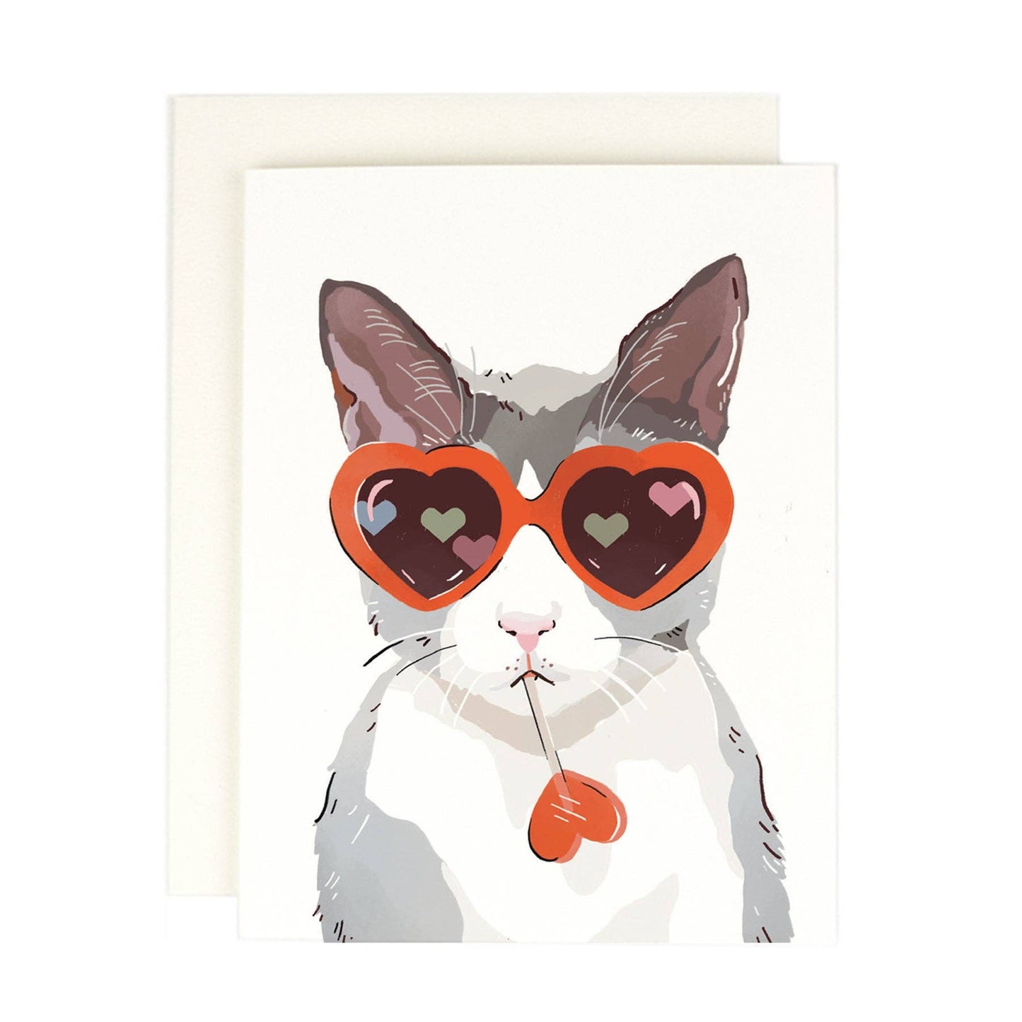 Heart Eye Cat Card