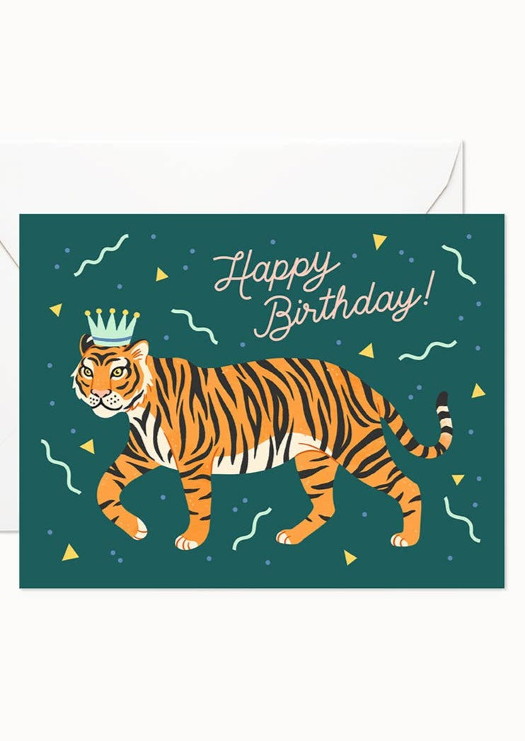 Tiger Birthday Crown Card