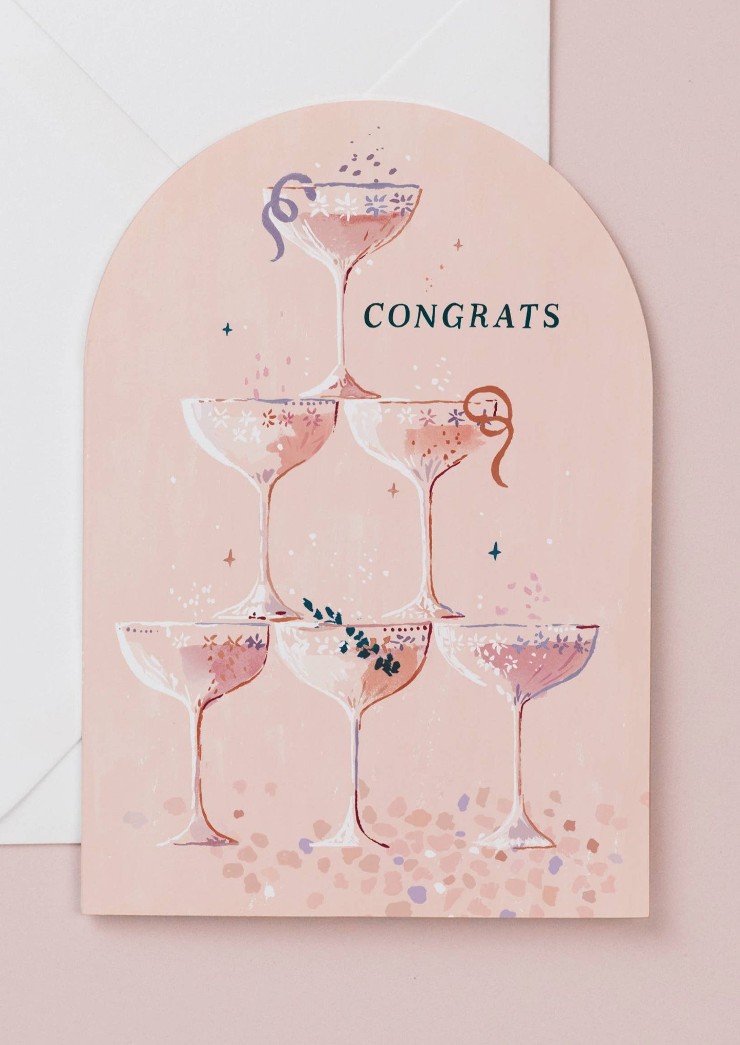 Champagne Tower Congrats Card