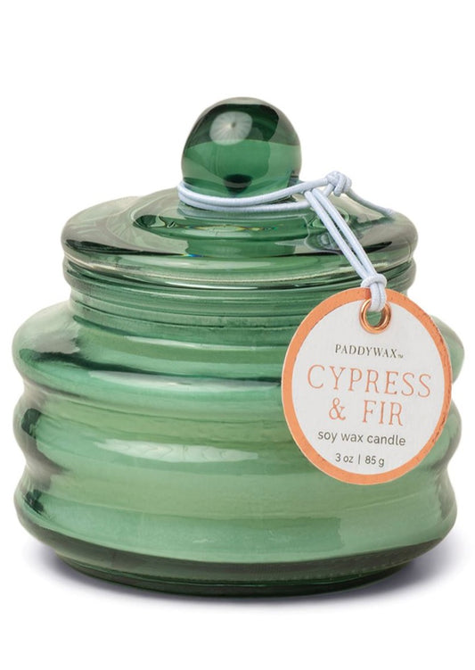 Cypress & Fir Beam Glass Candle | Green