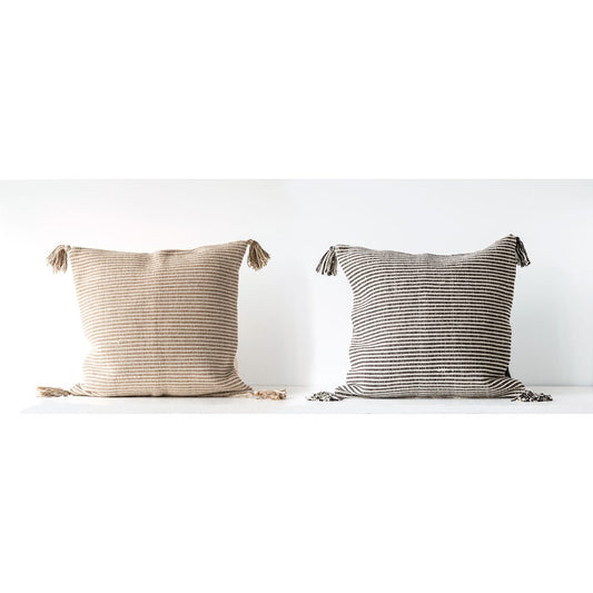 Square Cotton Striped Pillow