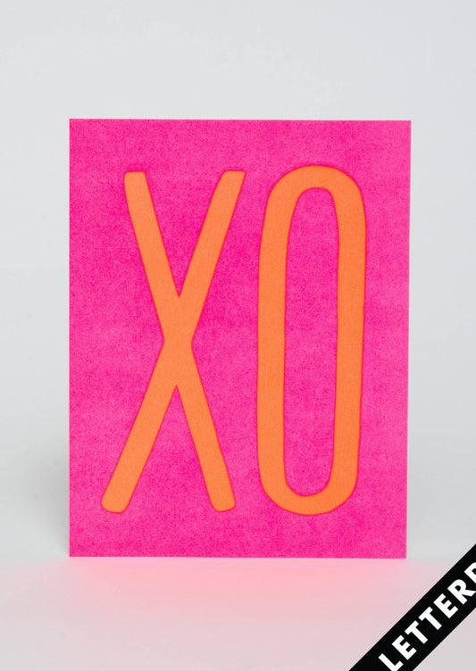 XO Pink and Orange Card