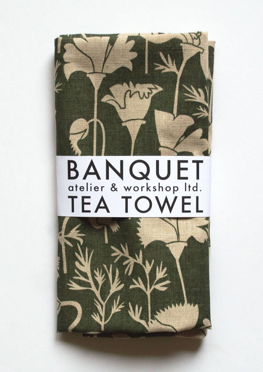 All-Linen Tea Towel | California Poppies