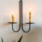 Two Arm Iron Candle Sconce