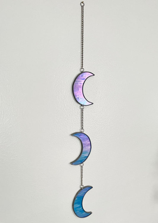 Stained Glass Moon Strand Blue